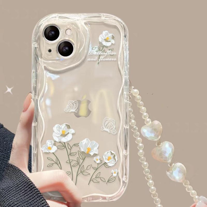 Oppo Reno 12 - 3D Flower Pearl Chain Phone Case